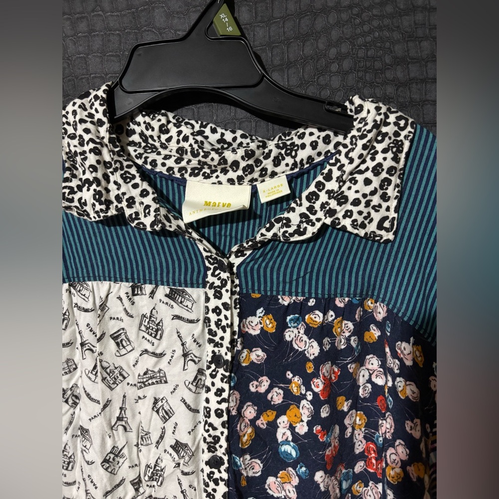 Maeve Fern button down mixed print ✨ - Picture 5 of 8